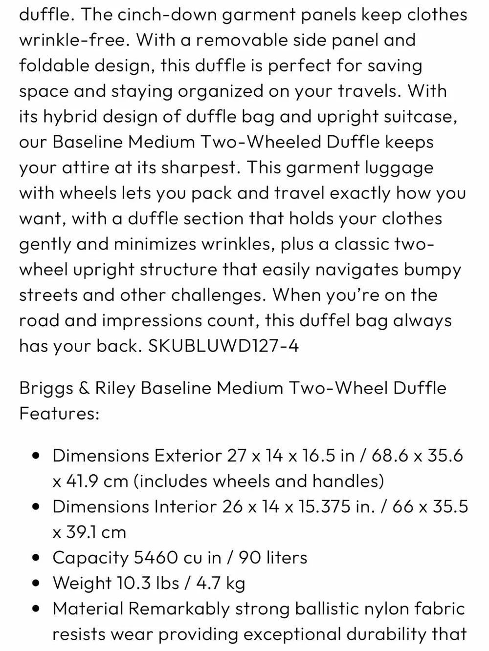BRIGGS & RILEY BASELINE TWO-WHEEL DUFFLE